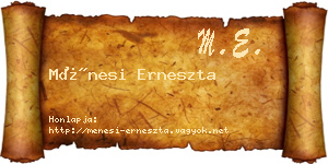 Ménesi Erneszta névjegykártya